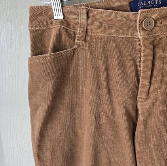Talbots Courdory Pants Women Size 8P Brown Signature Retro Casual Logo - Picture 8 of 12